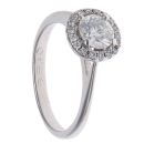 18ct White Gold 0.86ct Brilliant Cut Diamond Cluster Ring