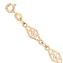 18ct Yellow Gold Open Work Milgrain Scrolls Bracelet 7.5"