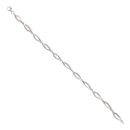 9ct White Gold 0.05ct Diamond Fancy Bracelet 7"