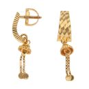 22ct Yellow Gold Faceted Dropper Stud Earrings