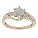 9ct Yellow Gold 0.44ct Brilliant Cut Diamond Cluster Ring