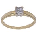 18ct Yellow Gold 0.20ct Princess Cut Diamond Cluster Ring
