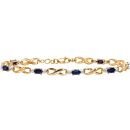 9ct Yellow Gold Oval Sapphire and Diamond Bracelet