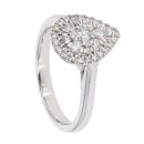 9ct White Gold 0.50ct Diamond Pear Cluster Ring