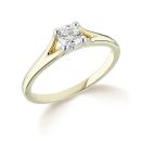 9ct Yellow Gold 0.25ct Natural Diamond Solitaire Engagement Ring with Split Band