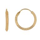 22ct Yellow Gold Textured Hoop Earrings