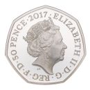2017 Celebrating Beatrix Potter and Her Little Tales Mr. Jeremey Fisher 50 Pence Coin