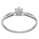 9ct White Gold 0.05ct Brilliant Cut Diamond Solitaire Ring