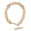 9ct Yellow Gold Stars and Bars T-Bar Bracelet 8"