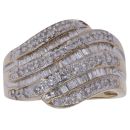9ct Yellow Gold 0.50ct Baguette And Brilliant Cut Diamond Fancy Ring