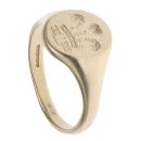 9ct Yellow Gold Welsh Feathers Signet Ring