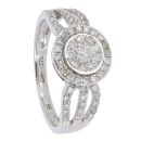 9ct White Gold Diamond Cluster Ring by Anya Belle