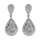 Platinum 1.42ct Pear Pie And Brilliant Cut Diamond Cluster Drop Earrings