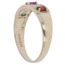 9ct Yellow Gold Multi Gemstone Three Stone Ring