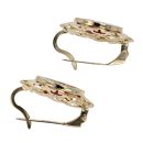 14ct Yellow Gold Red Stone Flower Earrings