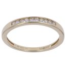 9ct Yellow Gold 0.10ct Brilliant Cut Diamond Half Eternity Ring