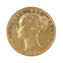 1872 Victoria Young Head Shield Back UK Full Sovereign Coin