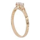 14ct Yellow Gold Cubic Zirconia Three Stone Fancy Ring