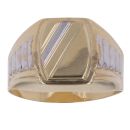 14ct Yellow and White Gold Square Signet Ring