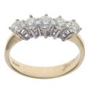 14ct Yellow Gold 1.25ct Brilliant Cut Diamond Five Stone Eternity Ring
