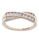 9ct Yellow Gold Cubic Zirconia Crossover Ring