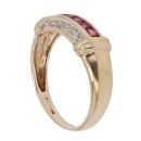 9ct Yellow Gold 0.05ct Diamond and Ruby Fancy Ring