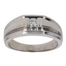 9ct White Gold 0.25ct Diamond Signet Ring