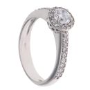 18ct White Gold Cubic Zirconia Cluster Ring