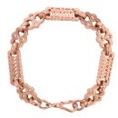 9ct Rose Gold Stars and Bars Bracelet 7.5"