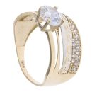 14ct Yellow And White Gold Single Stone Signet Ring