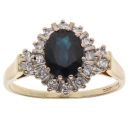 18ct Yellow Gold 0.25ct Diamond and Sapphire Cluster Ring