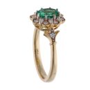 18ct Yellow Gold Emerald And Diamond Cluster Ring
