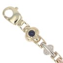 9ct Yellow, White and Rose Gold Sapphire Bracelet 7"