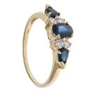 18ct Yellow Gold 0.21ct Diamond and Sapphire Ring