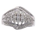 14ct White Gold 0.85ct Brilliant Cut Diamond Cluster Ring