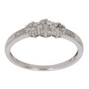 9ct White Gold 0.25ct Brilliant Cut Diamond Cluster Ring