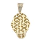 9ct Yellow Gold Green and White Gemstone Gorilla Pendant