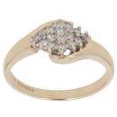 9ct Yellow Gold 0.15ct Diamond Cluster Ring