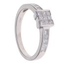 18ct White Gold 0.50ct Brilliant Cut Diamond Cluster Ring