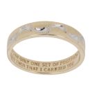 9ct Yellow and White Gold Footprints 4mm Wedding Band