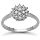 9ct White Gold 0.27ct Diamond Cluster Ring