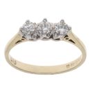 9ct Yellow Gold 0.40ct Brilliant Cut Diamond Trilogy Ring