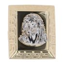 14ct Yellow Gold & White Gold Jesus Signet Ring