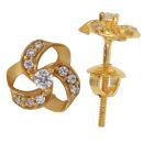 22ct Yellow Gold Cubic Zirconia Knot Stud Earrings