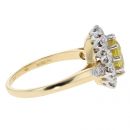 18ct Yellow Gold 1.00ct Diamond And Yellow Sapphire Cluster Ring