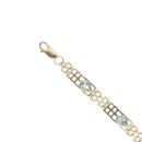 9ct Yellow Gold Blue Gemstone Bracelet 7.5"