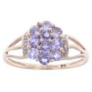 9ct Yellow Gold 0.01ct Diamond Cluster Ring