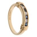 18ct Yellow Gold 0.10ct Diamond and Sapphire Ring