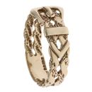9ct Yellow Gold Patterned Buckle Ring
