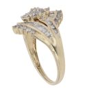 9ct Yellow Gold 1.00ct Brilliant and Baguette Cut Diamond Fancy Ring